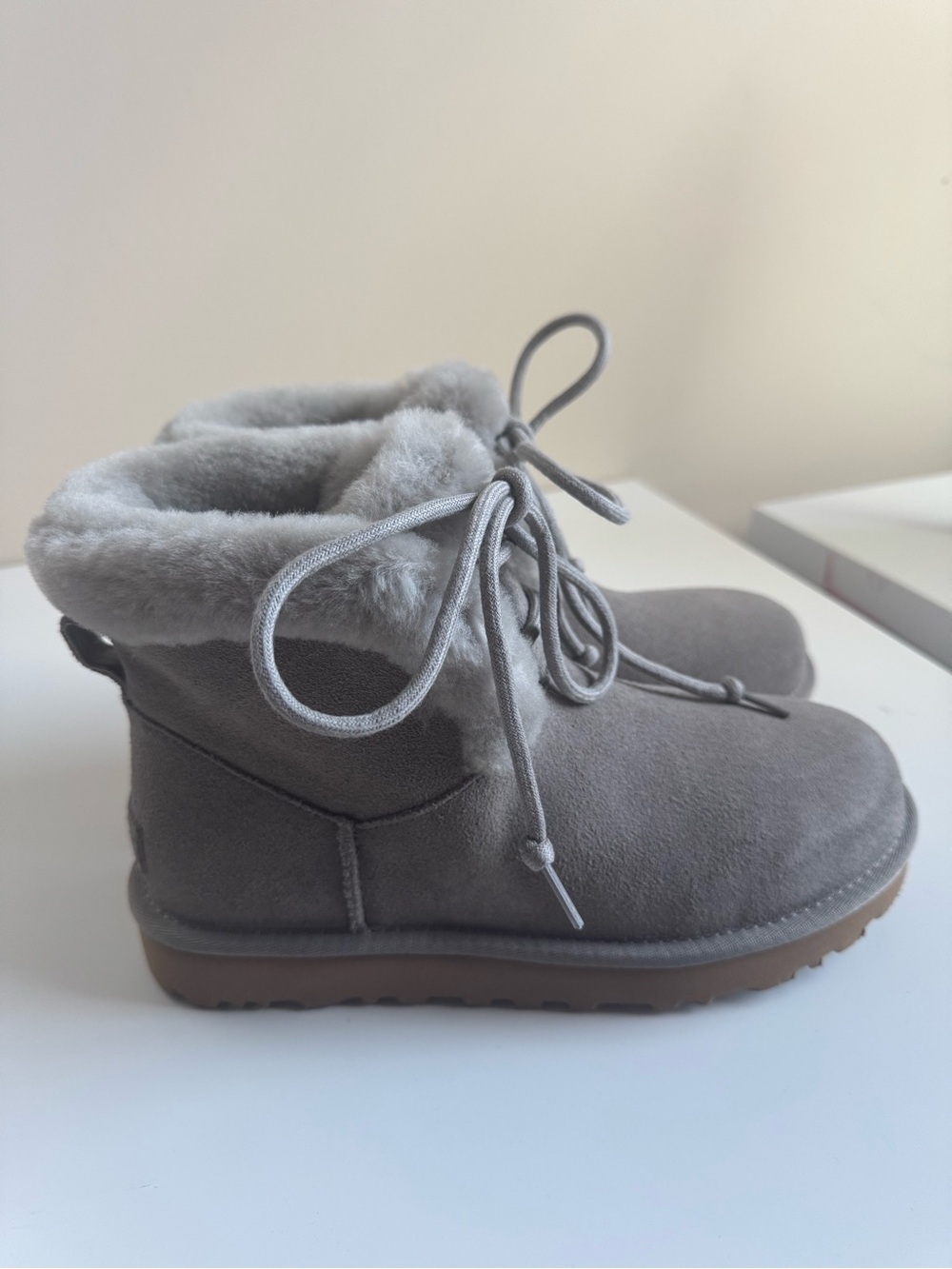 Ugg Classic Mini Posy Ankle Booties - Grey NWT - Picture 2 of 5
